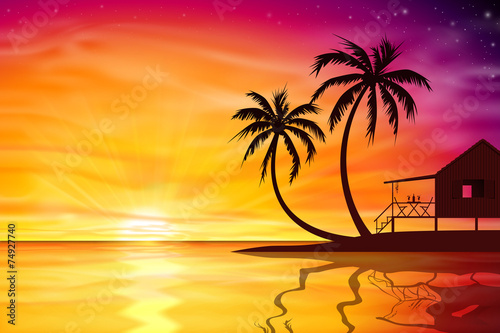 Sunset, Sunrise with Beach Nut