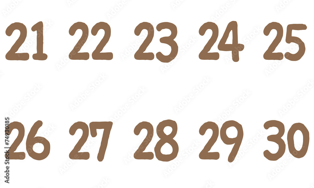 ナチュラルな数字　20番代
