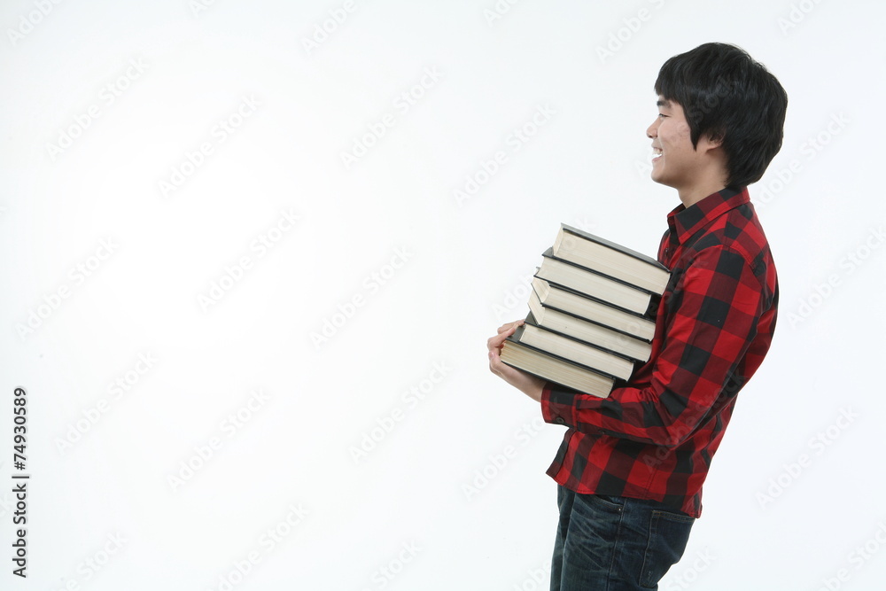 공부하는 남자 대학생 공부하는 남자 대학생