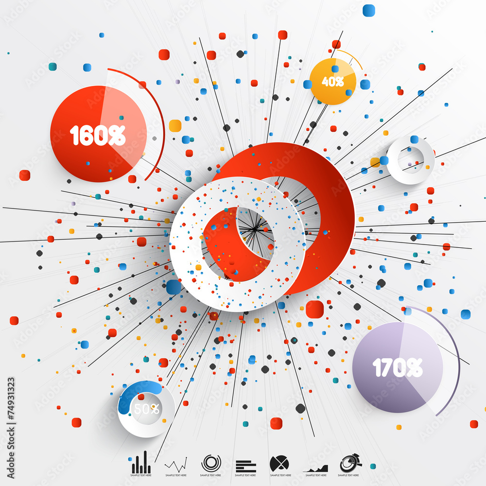 Obraz premium Abstract 3D Paper Infographics