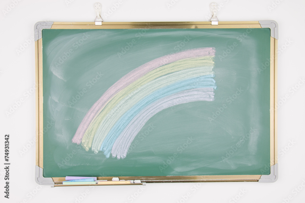 Obraz premium Rainbow drawn on a blackboard