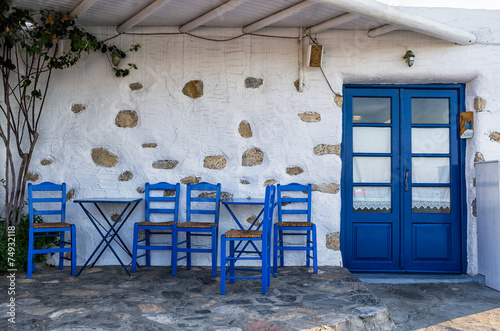 Traditional tavern in Ano Koufonisi, Cyclades, Greece photo