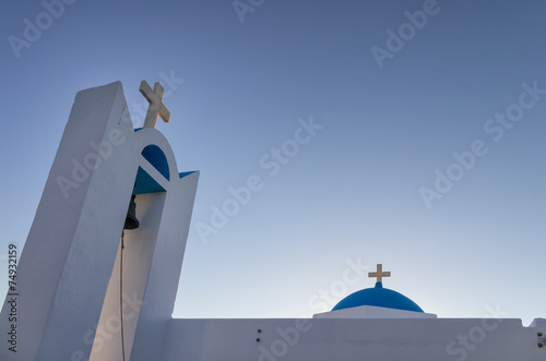 Detail of a church in Iraklia island, Cyclades, Greece