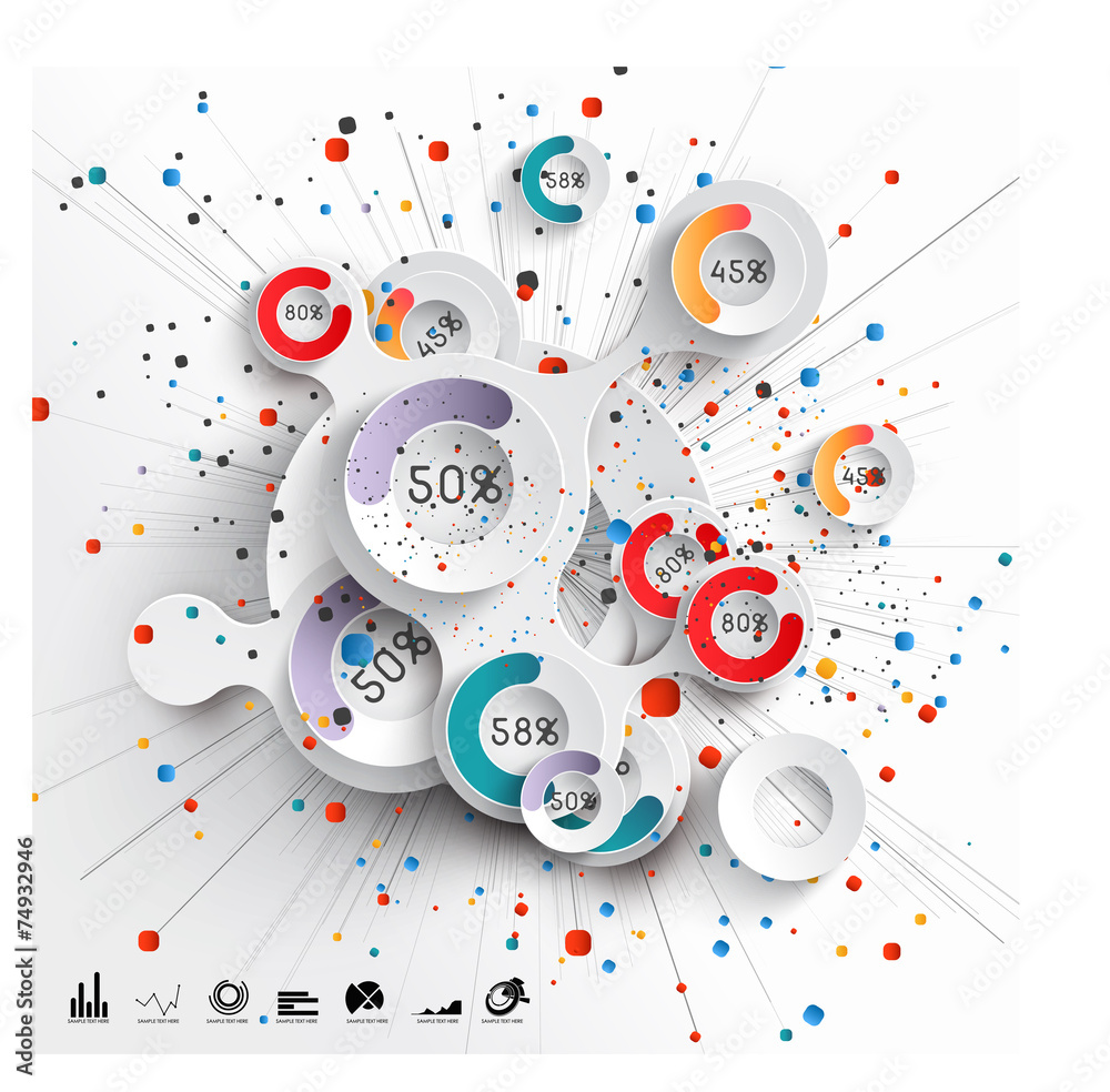 Fototapeta premium Abstract 3D Paper Infographics