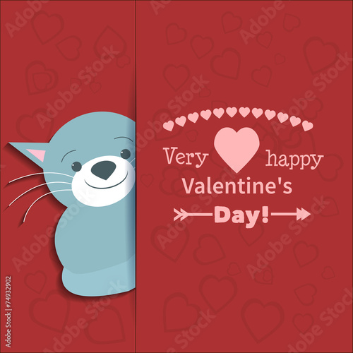 Illustration drawn by animal cat declaration of love