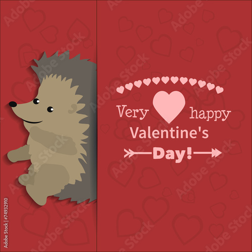 Illustration drawn by animal hedgehog declaration of love