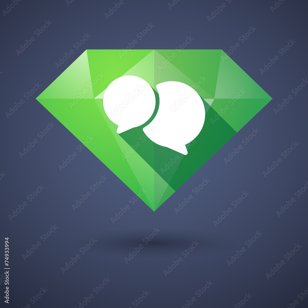 Diamond icon with a comic balloon