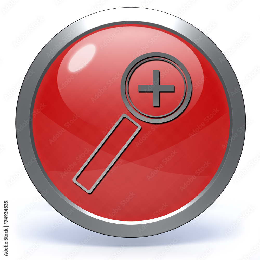 Zoom in circular icon on white background Zoom in circular icon on white background