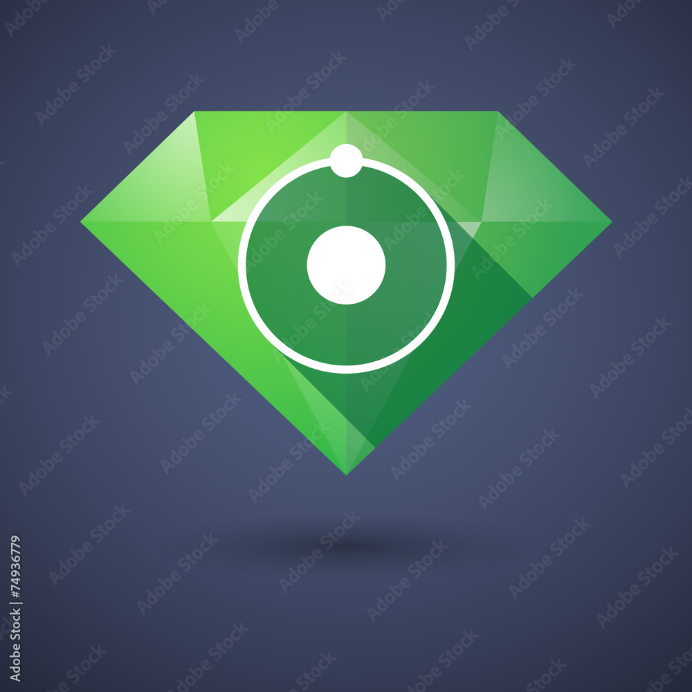Diamond icon with an atom Diamond icon with an atom