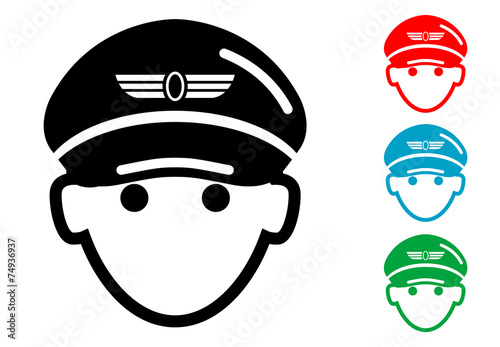 Pictograma icono piloto de avion con varios colores