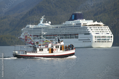 Canadian cruise vessel in Johnstone Strait. Vancouver. Canada photo