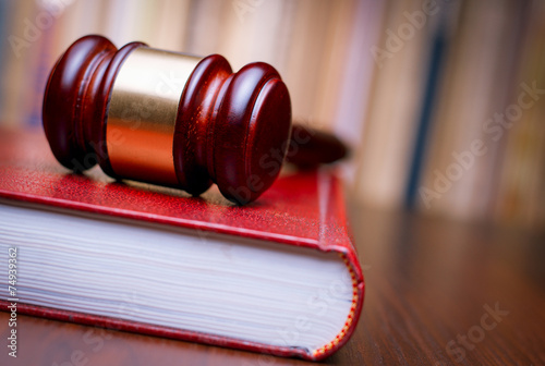 Judges gavel resting on a law book