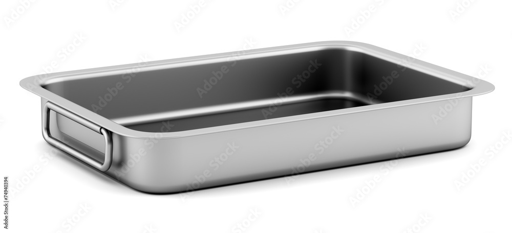 metallic baking dish isolated on white background metallic baking dish isolated on white background