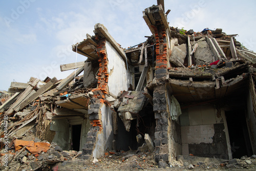 Close up of building ruins