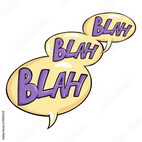 Vector Cartoon Comics Phrase - Blah