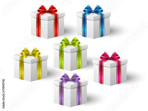 Set of holiday gift boxes