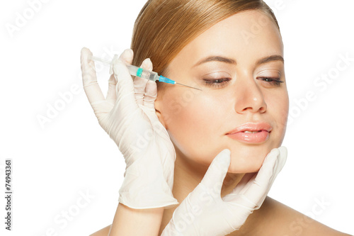 Cosmetic injection with syringe photo