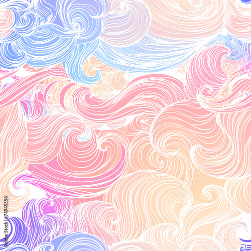 Seamless abstract pattern, waves background