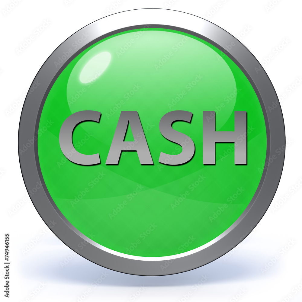 Cash circular icon on white background Cash circular icon on white background