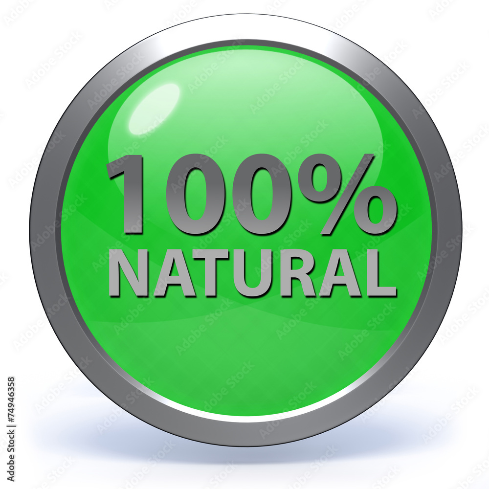 100% natural circular icon on white background 100% natural circular icon on white background
