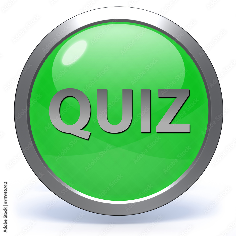 Quiz circular icon on white background Quiz circular icon on white background