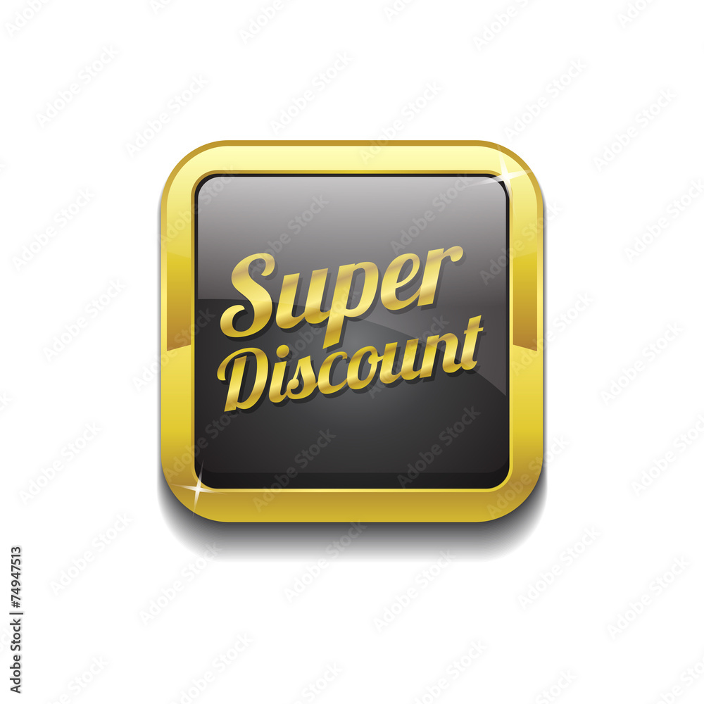 Super Discount Gold Vector Icon Button Super Discount Gold Vector Icon Button