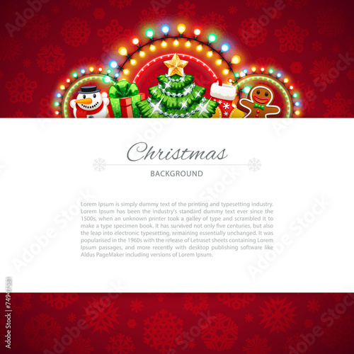 Red Christmas Background with Copy Space