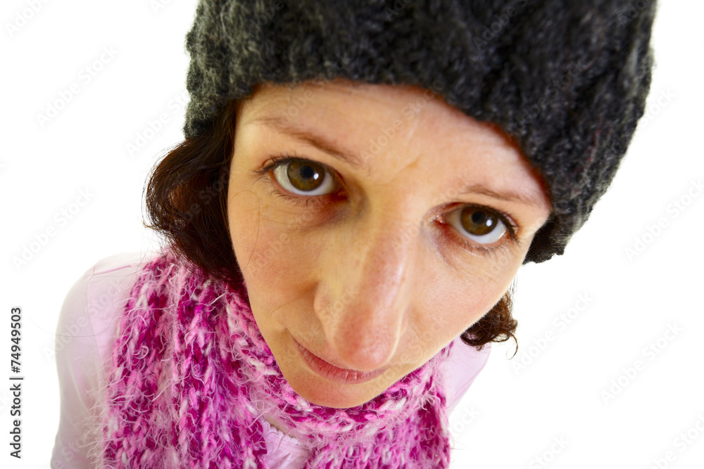 Young woman with wool cap Young woman with wool cap