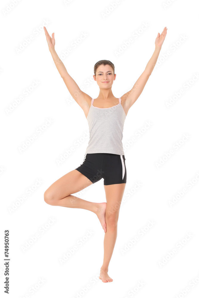 woman training yoga woman training yoga