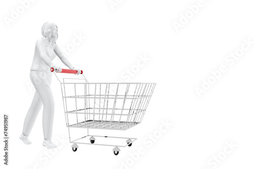 Woman with shopping cart