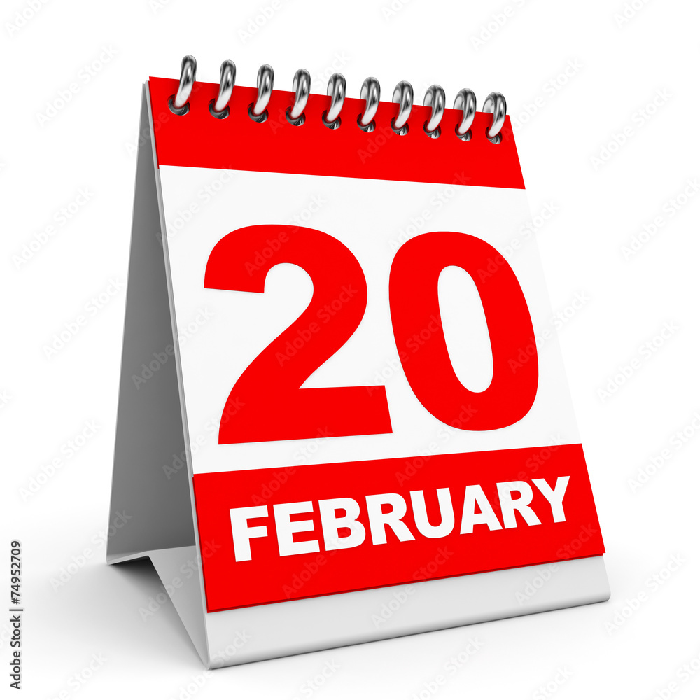 Calendar. 20 February. Calendar. 20 February.