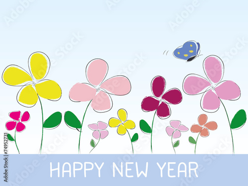 happy new year flower style