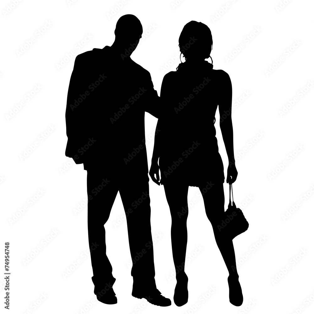 Vector silhouette of couple.