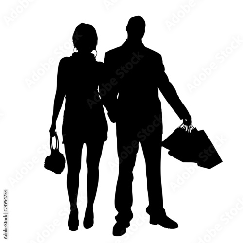 Vector silhouette of couple.