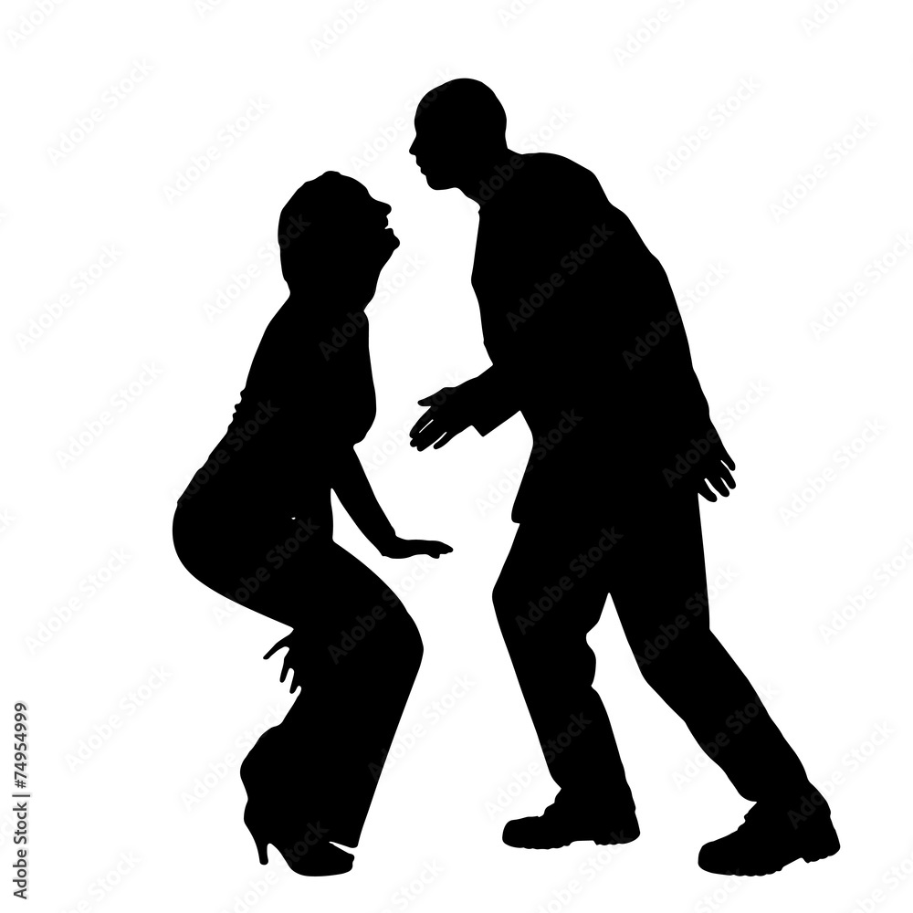 Vector silhouette of couple.