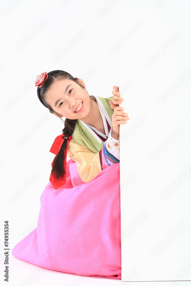 한복 입은 한국 소녀 한복 입은 한국 소녀