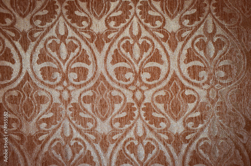 The texture of velvet fabric with a vintage pattern