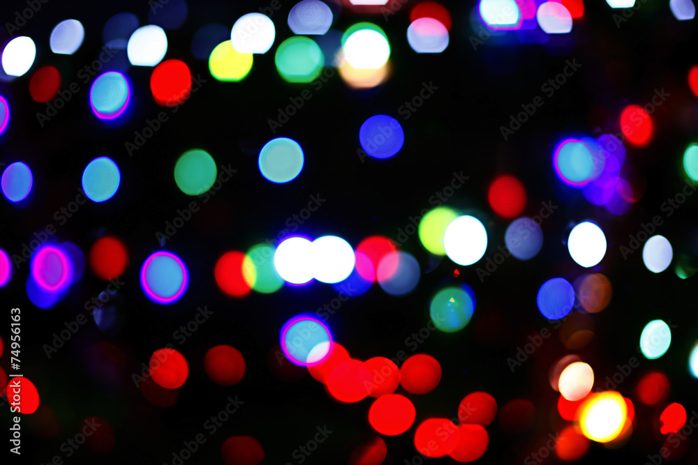 Bokeh lights of the Christmas tree.