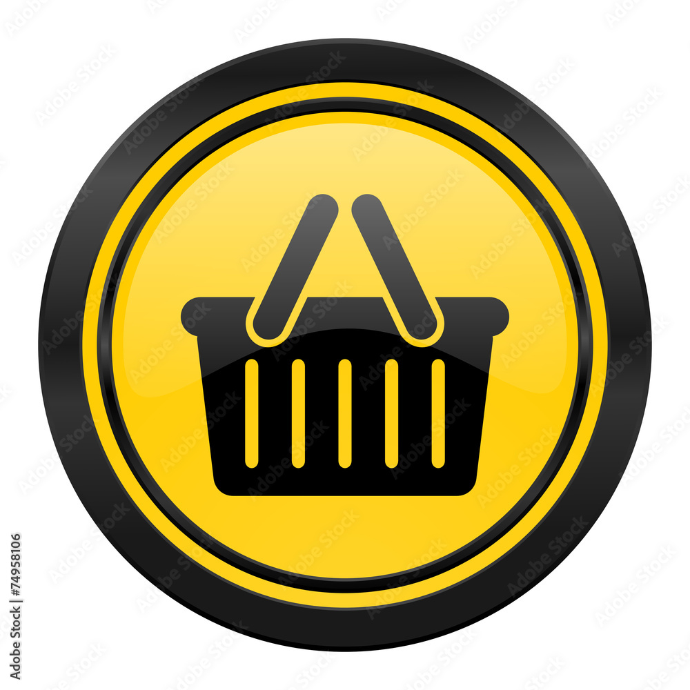 cart icon, yellow logo, shopping cart symbol