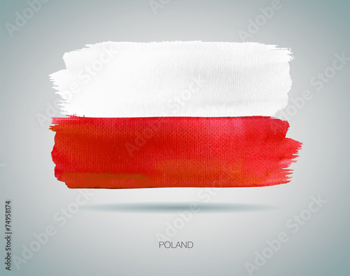 Watercolor Flag of Poland vector illustration