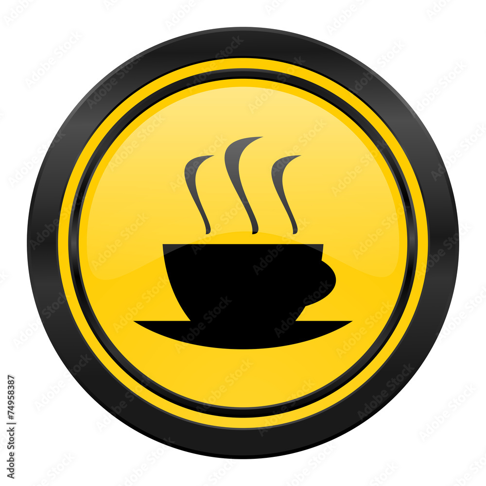 espresso icon, yellow logo, hot cup of caffee sign espresso icon, yellow logo, hot cup of caffee sign