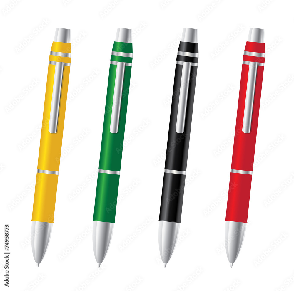 Close up of pen isolated with clipping path on white