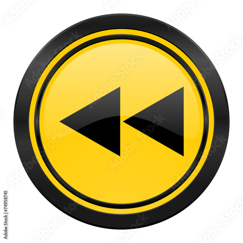 Free Download rewind icon, yellow logo, - GFXLoad