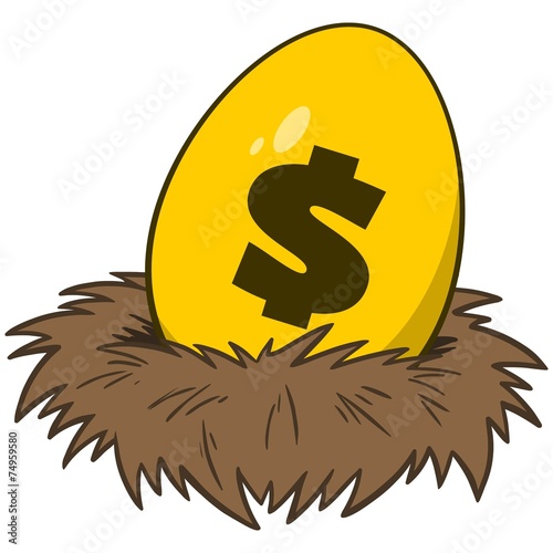 Nest Egg with Gold Egg