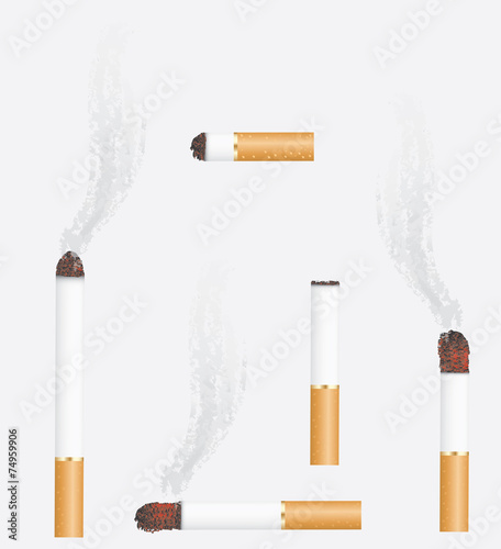 Burning cigarettes. Vector