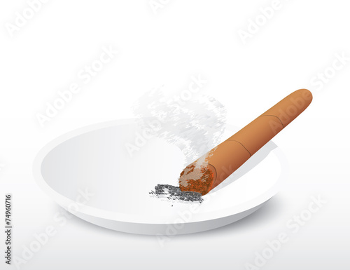 Cigar and ashtray.