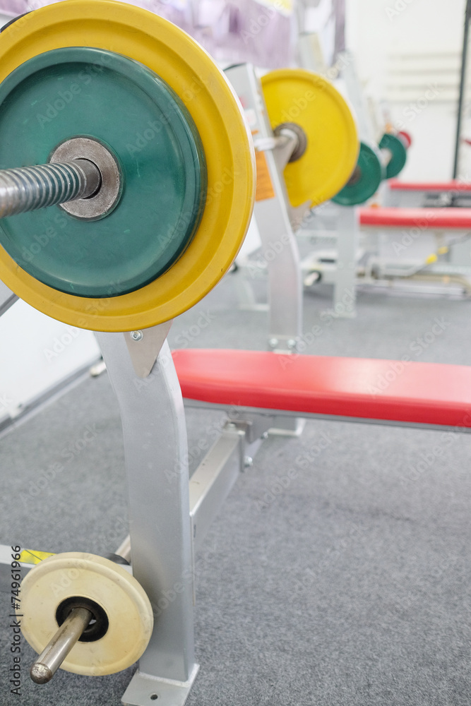 Fototapeta premium Interior view of a gym with equipment