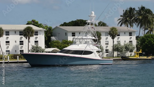 Yacht on the waterway of Boca Raton, Florida