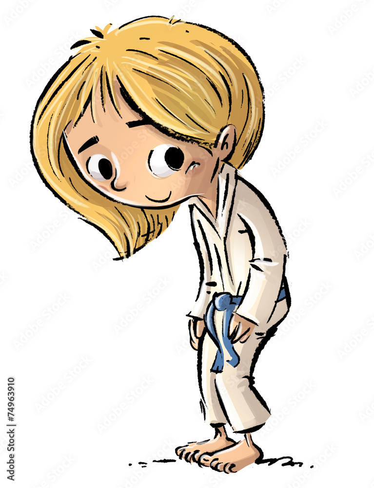 niña con kimono de artes marciales niña con kimono de artes marciales