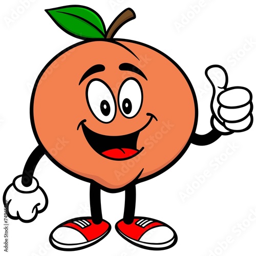 Peach with Thumbs Up